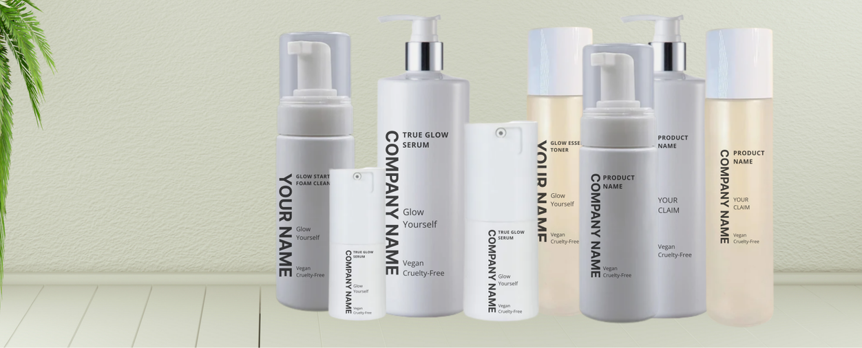 Private label cosmetica flessen en verpakkingen